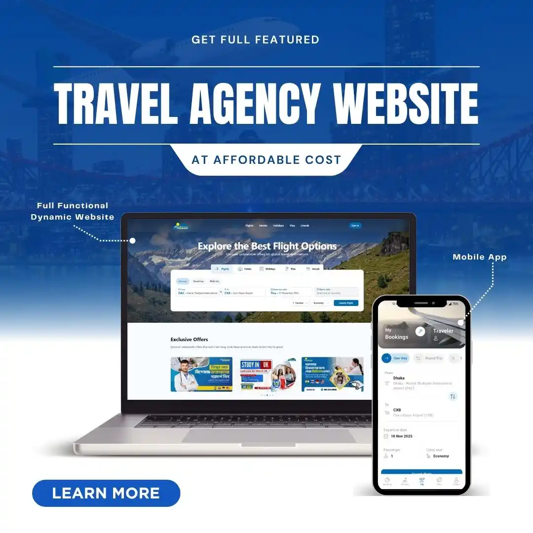 Sample for travel agency website build